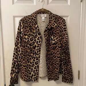 Susan Graver Leopard Print Blazer Jacket Size Medium M